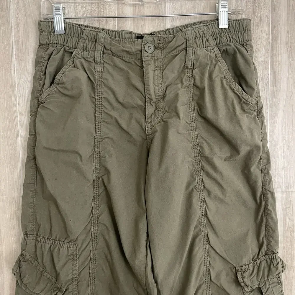 Urban Outfitters BDG Y2K Low Rise Green Cargo Pant Women's Medium Utility Baggy - Picture 6 of 16